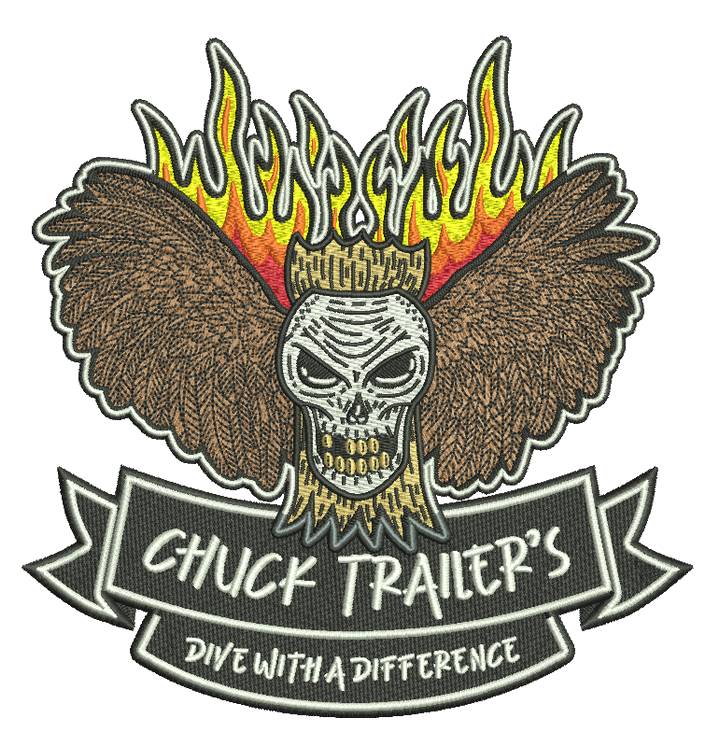 Chuck Skull embroidery logo