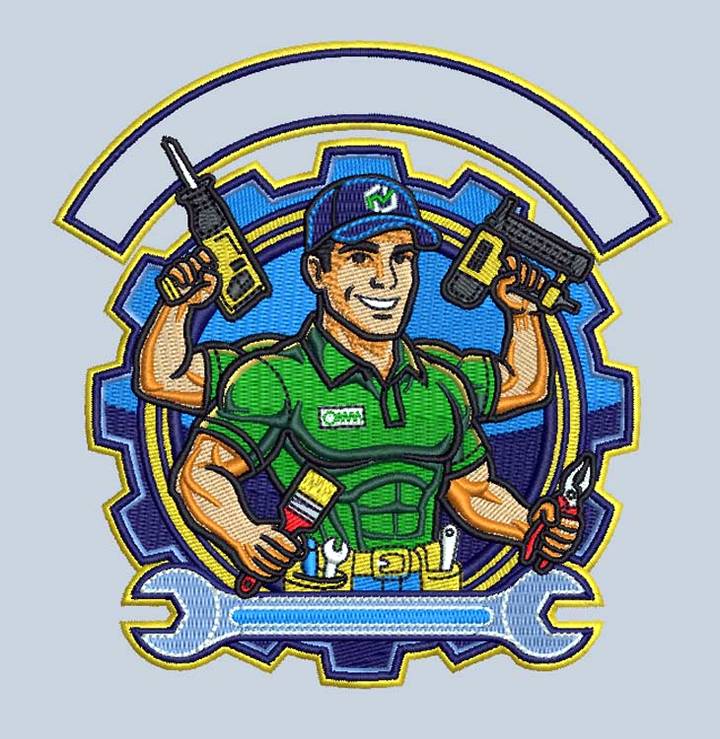 Handyman embroidery logo